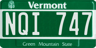 VT license plate NQI747