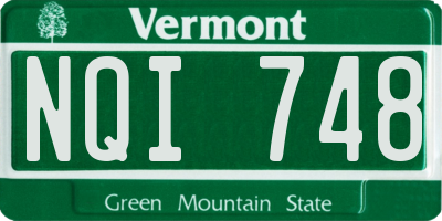 VT license plate NQI748