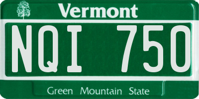 VT license plate NQI750