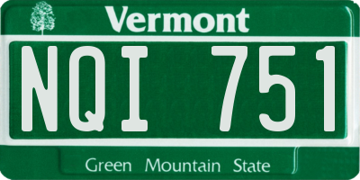 VT license plate NQI751