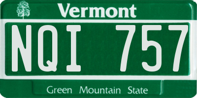 VT license plate NQI757