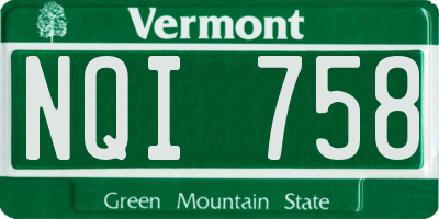 VT license plate NQI758