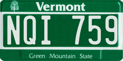 VT license plate NQI759
