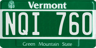 VT license plate NQI760