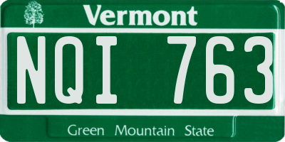 VT license plate NQI763