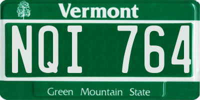 VT license plate NQI764
