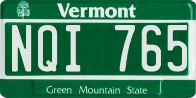 VT license plate NQI765