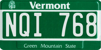 VT license plate NQI768