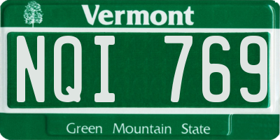VT license plate NQI769