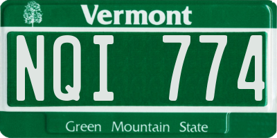VT license plate NQI774
