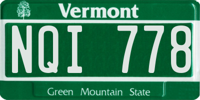 VT license plate NQI778