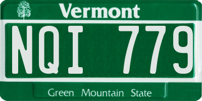 VT license plate NQI779