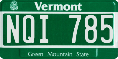VT license plate NQI785