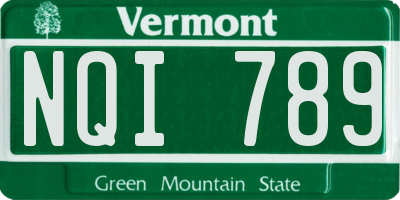 VT license plate NQI789