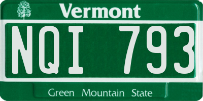 VT license plate NQI793