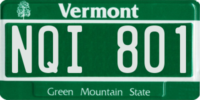 VT license plate NQI801