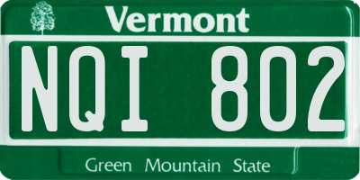VT license plate NQI802