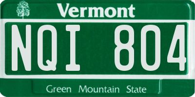 VT license plate NQI804