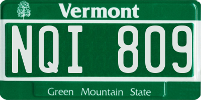 VT license plate NQI809