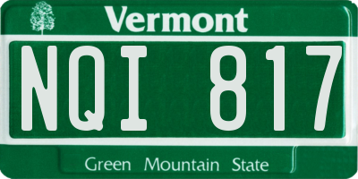 VT license plate NQI817