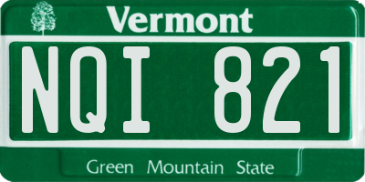 VT license plate NQI821