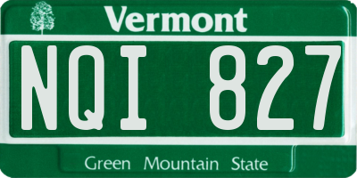 VT license plate NQI827