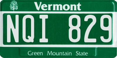 VT license plate NQI829