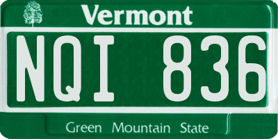 VT license plate NQI836
