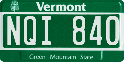 VT license plate NQI840