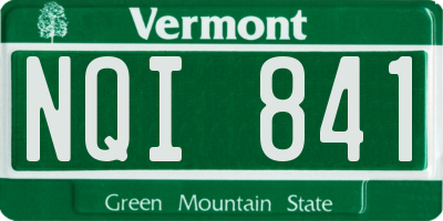 VT license plate NQI841
