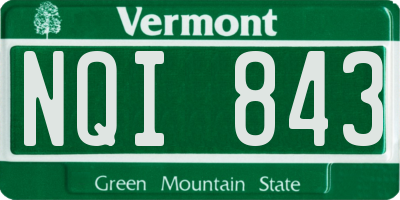 VT license plate NQI843