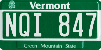 VT license plate NQI847