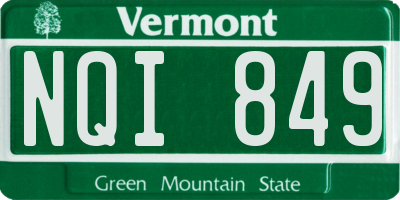 VT license plate NQI849