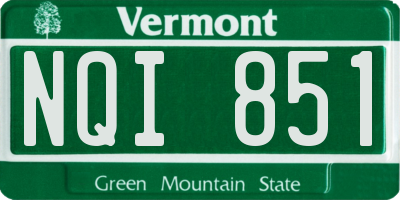 VT license plate NQI851