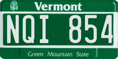 VT license plate NQI854