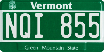 VT license plate NQI855