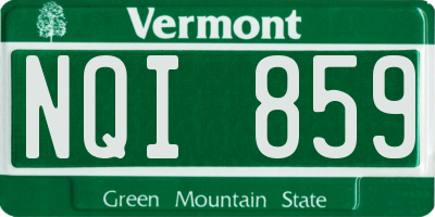 VT license plate NQI859