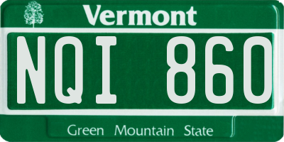 VT license plate NQI860
