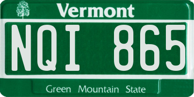 VT license plate NQI865