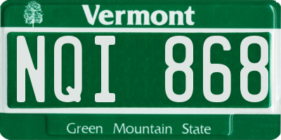 VT license plate NQI868