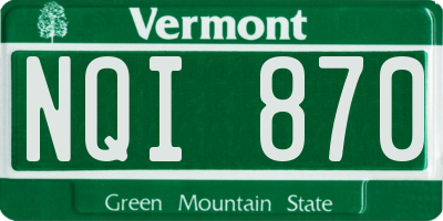 VT license plate NQI870