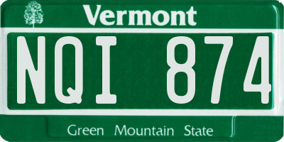 VT license plate NQI874