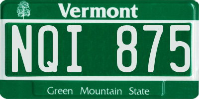 VT license plate NQI875