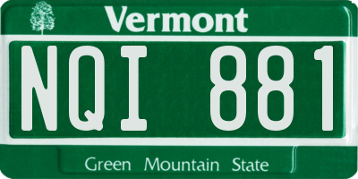 VT license plate NQI881