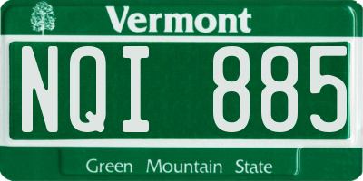 VT license plate NQI885