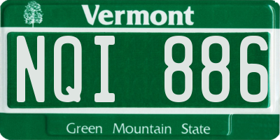 VT license plate NQI886