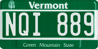 VT license plate NQI889