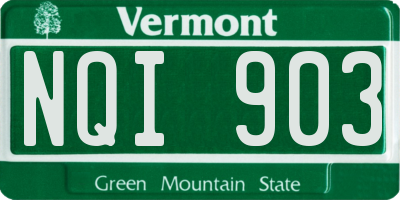 VT license plate NQI903