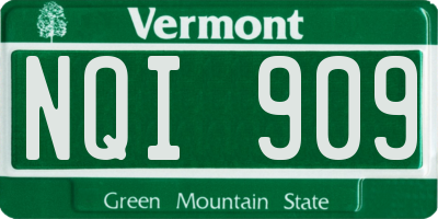 VT license plate NQI909