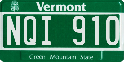 VT license plate NQI910